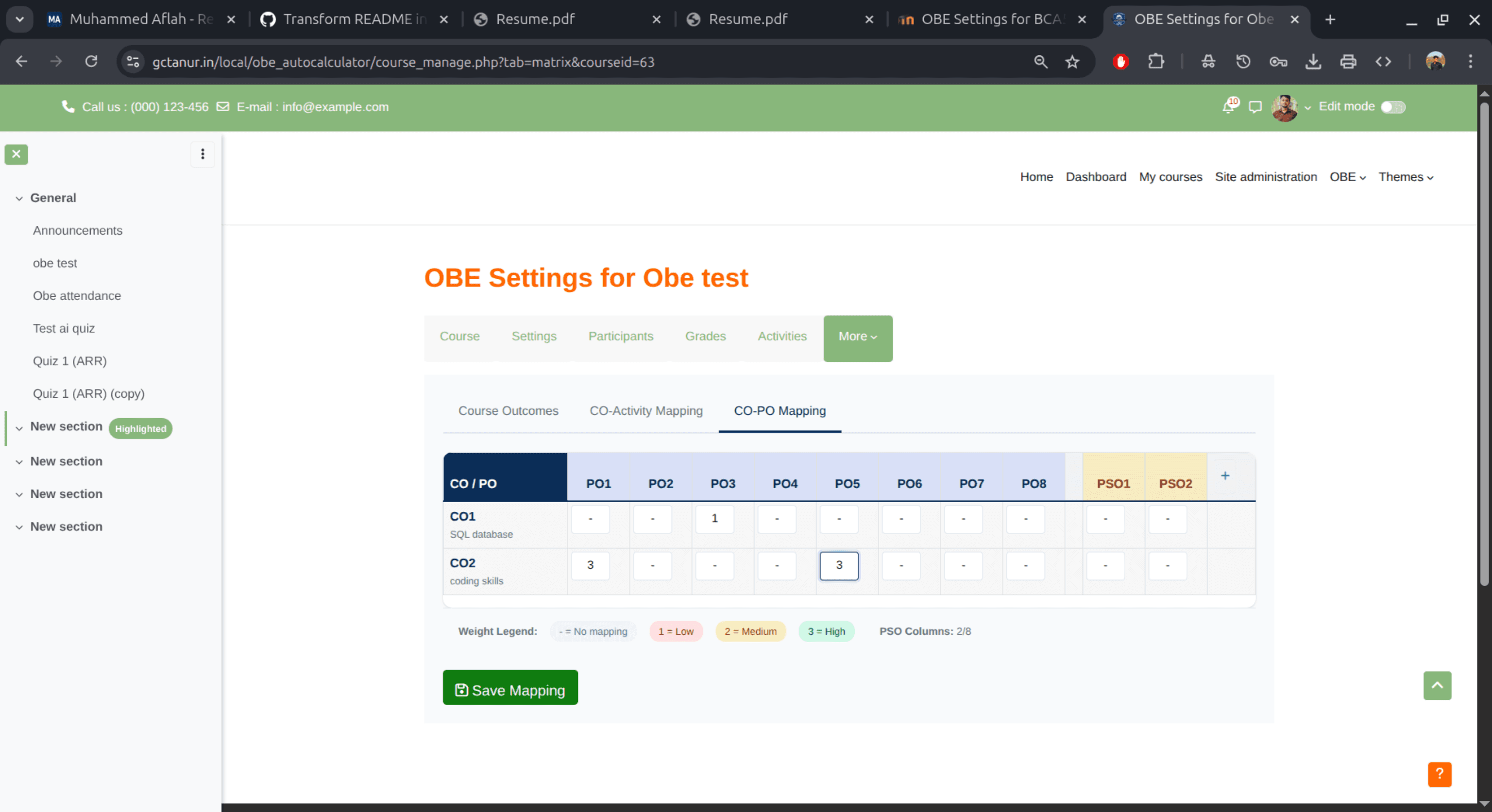 Weightage Configuration